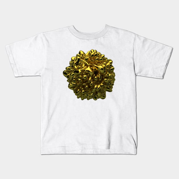 Gold Abstract Displacement Kids T-Shirt by PeteSakeDesigns